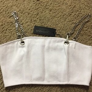 Carmar White Chain Strap Top